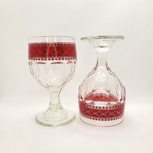 Kings Crown Vintage Ukrainian Wine Goblets Set of 2 Glasses
